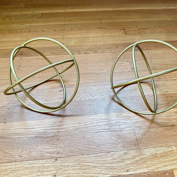 Gold Metal Spheres set of 2 - Picture 1 of 2